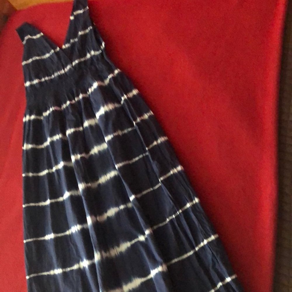 Cotton smock waist maxi dress